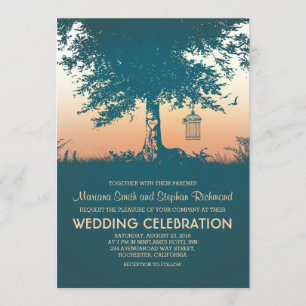 Invitación a matrimonio rústico de árbol de amor v