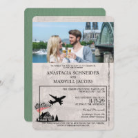 Invitación a matrimonio Sage Green Alemania Passpo