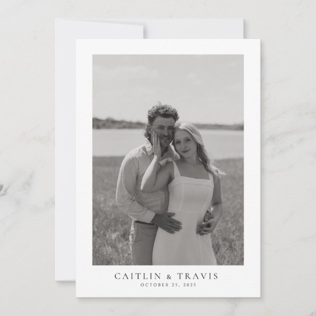 Invitación a matrimonio simple Código QR en revers (Anverso)