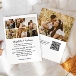 Invitación a matrimonio simple con código QR