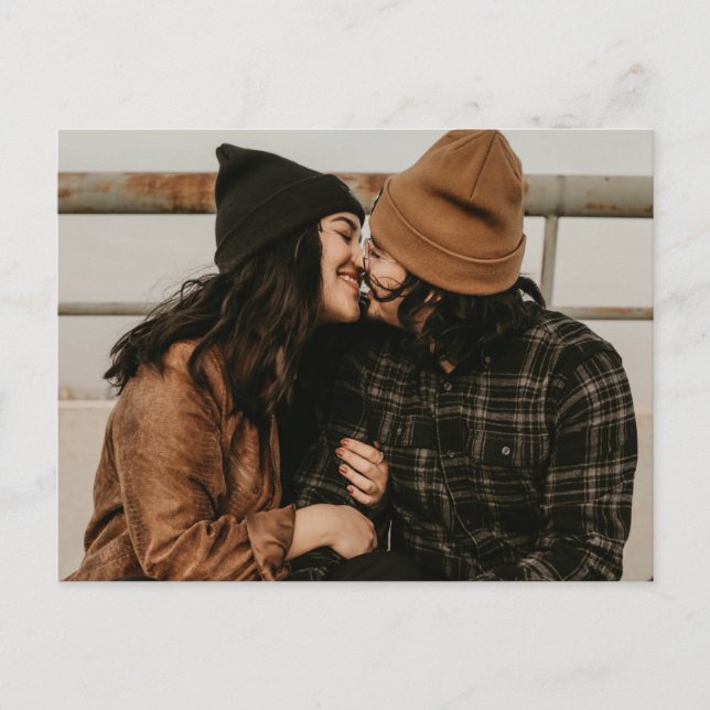 Invitación a matrimonio simple con foto de presupu (Anverso)