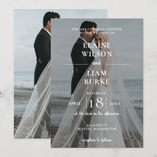 Invitación a matrimonio simple de fotografía super