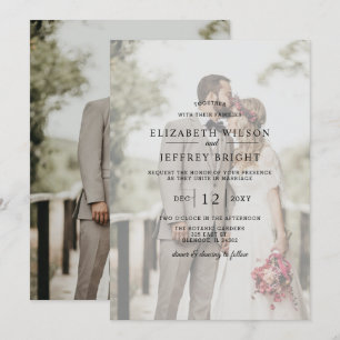 Invitación a matrimonio simple de fotografía super