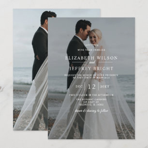 Invitación a matrimonio simple de fotografía super