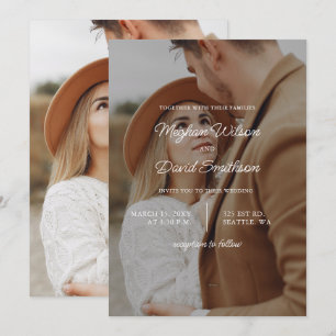 Invitación a matrimonio simple de fotografía super