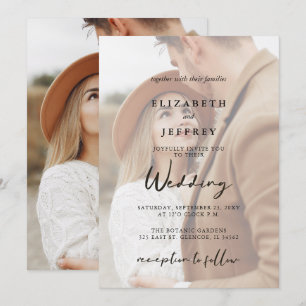 Invitación a matrimonio simple de fotografía super