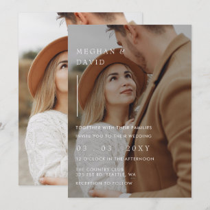 Invitación a matrimonio simple de fotografía super