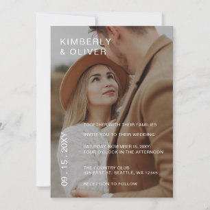 Invitación a matrimonio simple de fotografía super