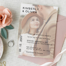Invitación a matrimonio simple de fotografía super