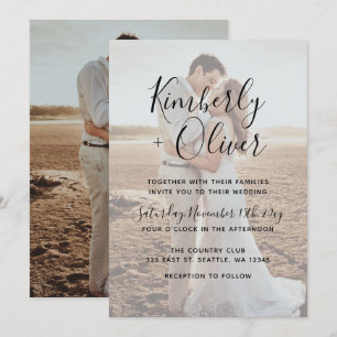 Invitación a matrimonio simple de fotografía super