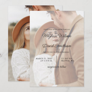 Invitación a matrimonio simple de fotografía super