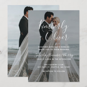 Invitación a matrimonio simple de fotografía super