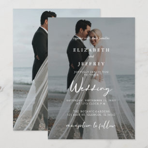 Invitación a matrimonio simple de fotografía super