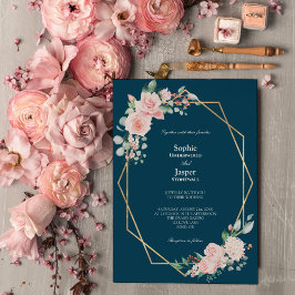 Invitación a matrimonio simple de la Marina Floral