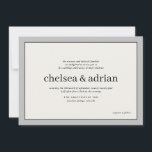 Invitación a matrimonio simple en borde neutro<br><div class="desc">Haga una declaración de elegancia subestimada con este sencillo diseño de invitación a bodas basado en texto que presenta un sutil borde de negro y gris en crudo neutral. Utilice la opción de personalización para cambiar todos los colores para que se adapten a su tema boda, incluso puede añadir una...</div>