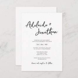 Invitación a matrimonio simple Minimalista y moder