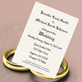 Invitación a matrimonio simple QR amigable con el