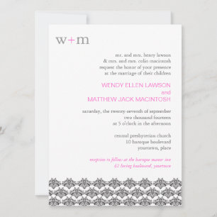 Invitación a matrimonio simplicidad de Damasco
