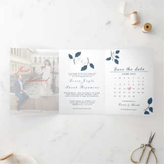 Invitación a matrimonio triple de letras