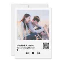 Invitación a matrimonio única de código QR de foto