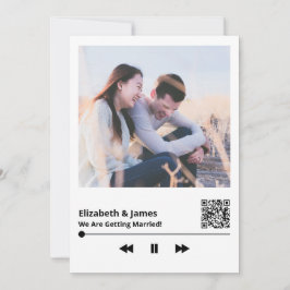 Invitación a matrimonio única de código QR de foto