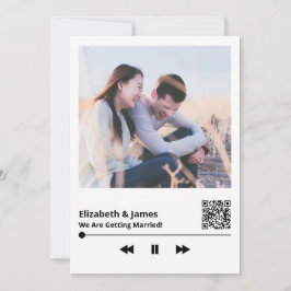 Invitación a matrimonio única de código QR de foto