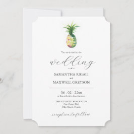 Invitación a matrimonio único de destino tropical