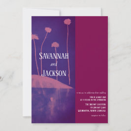 Invitación a matrimonio único de flores rosadas de