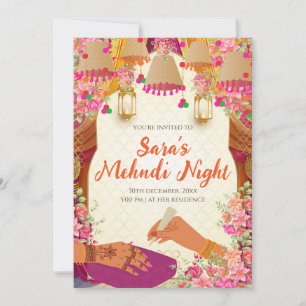 Invitación a Mehndi y invitación a Digital Mehendi