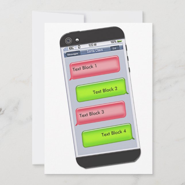 Invitación a mensajes de texto de Navidades de PER (Anverso)