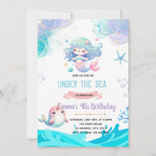 Invitación a Mermaid Narwhal