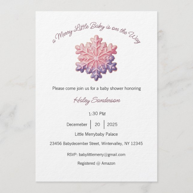 Invitación A Merry Little Baby is on the Way Invitation (Anverso)