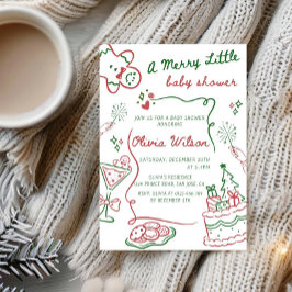 Invitación A Merry Little Baby Shower - Christmas Baby Shower