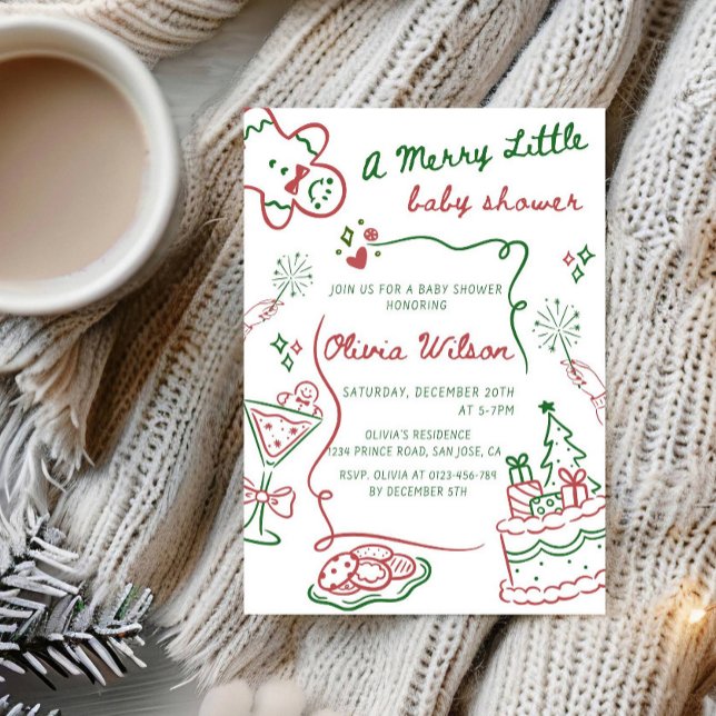 Invitación A Merry Little Baby Shower - Christmas Baby Shower (Subido por el creador)