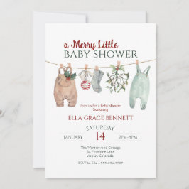 Invitación A Merry Little Baby Shower Christmas Clothes