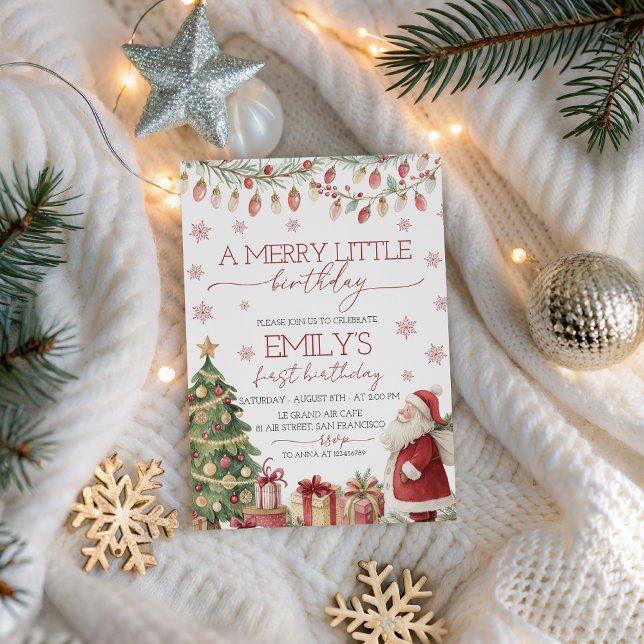 Invitación A Merry Little Birthday Invitation (Subido por el creador)