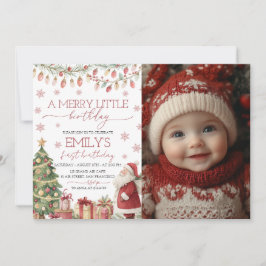 Invitación A Merry Little Birthday Photo Invite