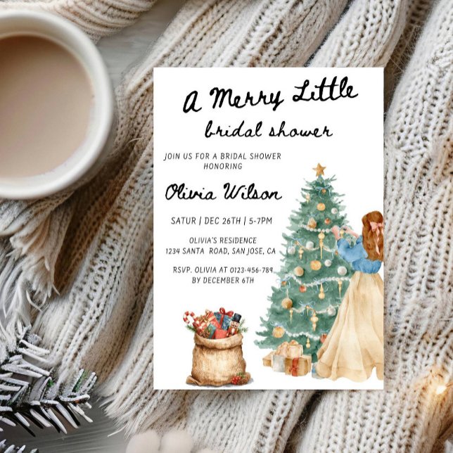 Invitación A Merry Little Bridal Shower-Christmas Bride Party (Subido por el creador)