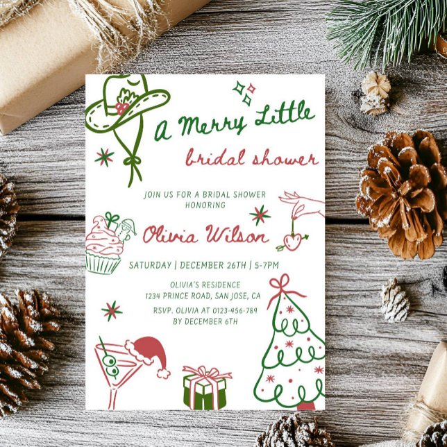 Invitación A Merry Little Bridal Shower Party (Subido por el creador)