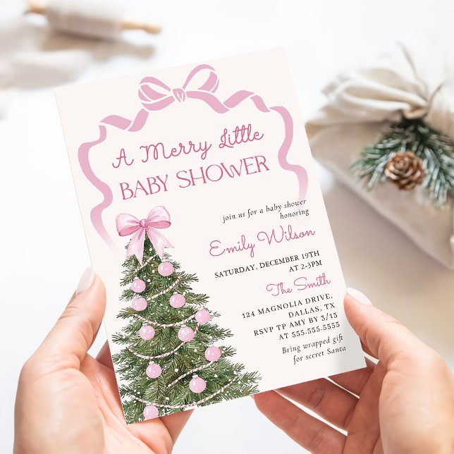 Invitación A Merry Little Christmas Baby Shower Invitation (Subido por el creador)