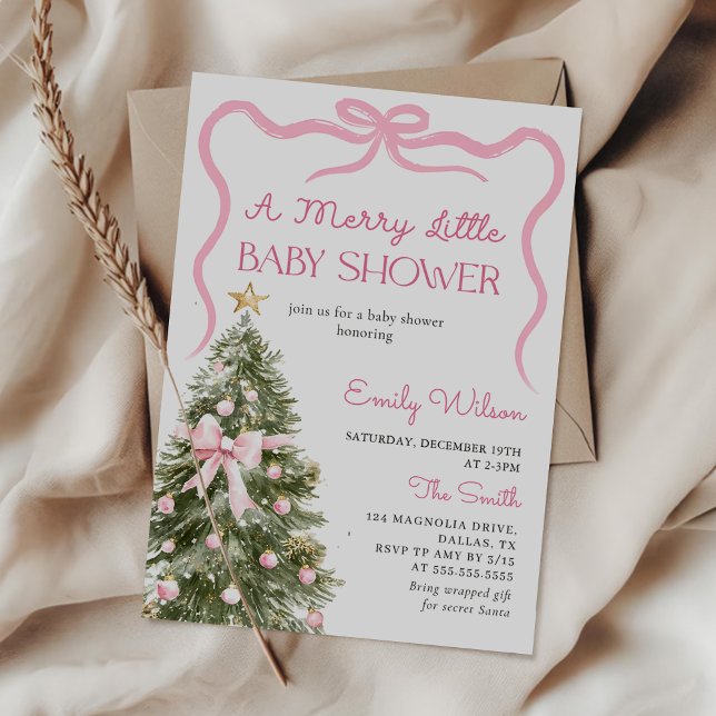 Invitación A Merry Little Christmas Baby Shower Invitation (Subido por el creador)