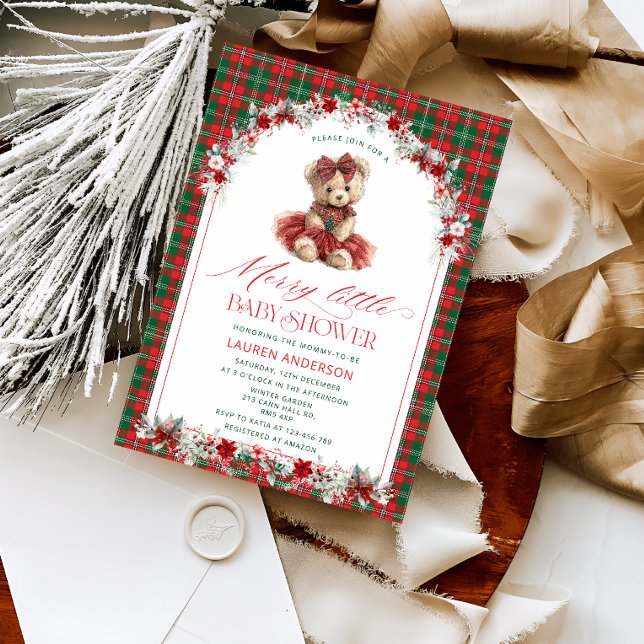 Invitación A Merry Little Tartan Baby Shower (Subido por el creador)