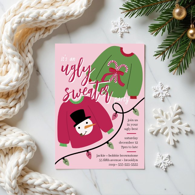 Invitación A Merry Ugly Sweater Holiday Party Invitation (Subido por el creador)