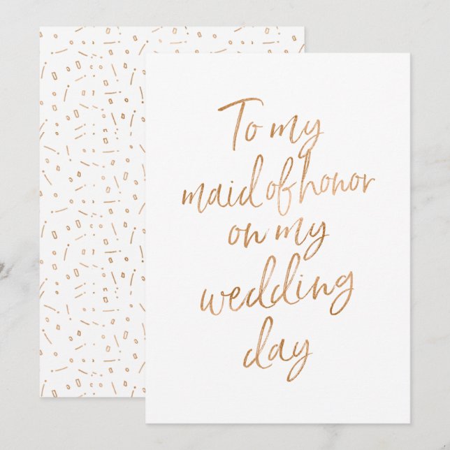 Invitación A mi criada de honor en mi día de boda (Anverso / Reverso)