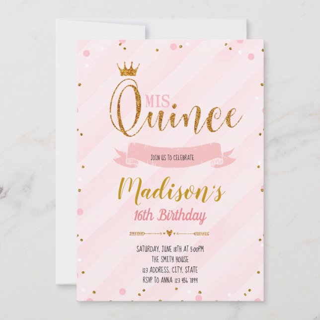 invitación a mi fiesta de quince años (Anverso)