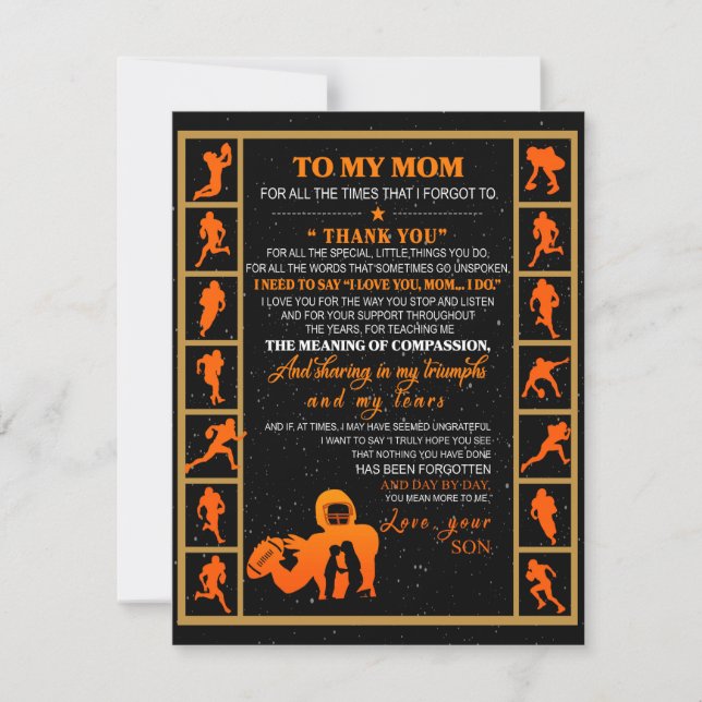 Invitación A Mi Mamá Regalo, Mamá Y Hijo, Mamá De Hockey Sobr (Anverso)