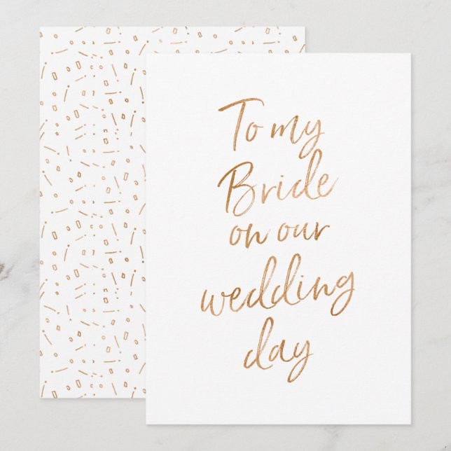 Invitación A mi novia en nuestro día de boda (Anverso / Reverso)