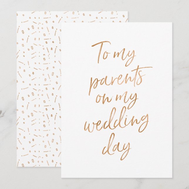 Invitación A mis padres el día de mi boda (Anverso / Reverso)