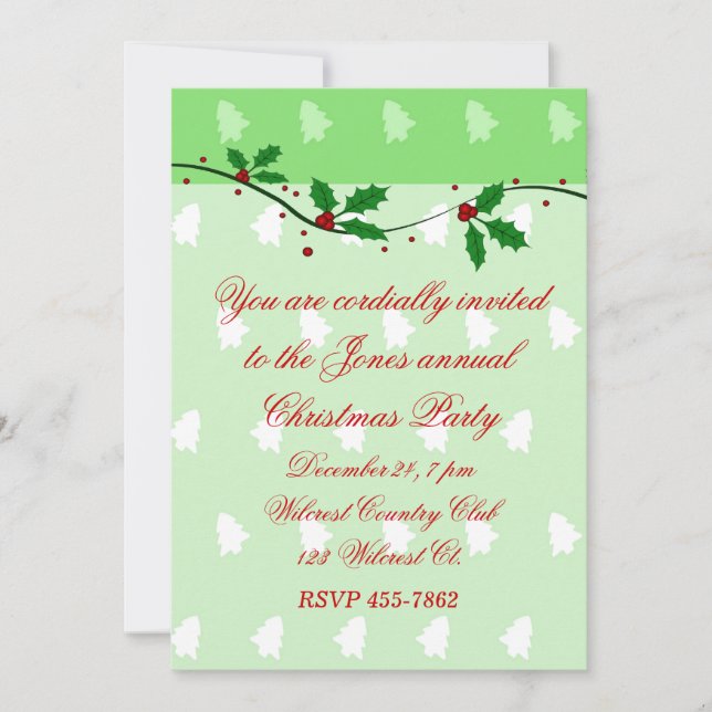 Invitación a Mistletoe y Árbol de Navidad (Anverso)