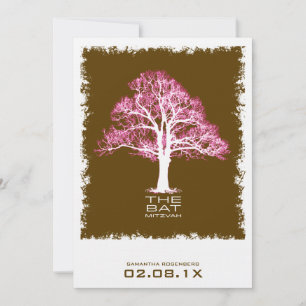 Invitación a Mitzvah de barril de árbol de la vida